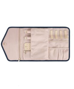 Foldable Travel Jewelry Organizer Rings Necklaces Jewelry Case - Blue