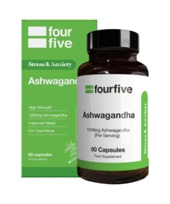 Fourfive premium 1500mg Ashwagandha 60 Capsules for Stress, Anxiety & Mood