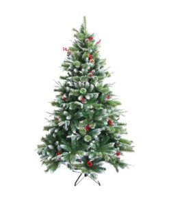 Frosted Tree With Pinecones & Berries Metal Tree Stand - 2.1 cm