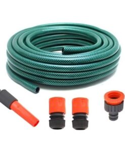 Garden Hose Pipe 12mm x 15m With 4x Attachable Fittings