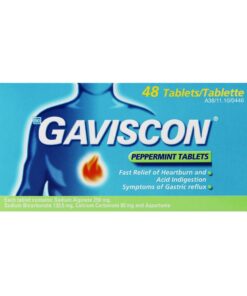 Gaviscon 48's, Acid Reflux, Heartburn Medication, Tablets, Peppermint