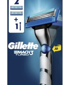 Gillette Mach3 Turbo 3D Razor Handle + 2 Blades