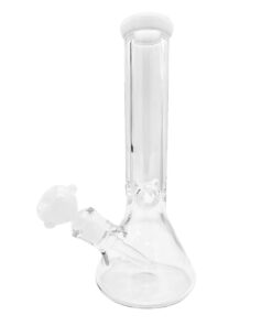 Glass Bong with Ice Catcher - White