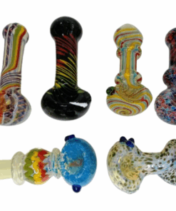 Glass Spoon Smoking Pipes 6 Per Set In Psychedelic Colors (110mm Long)