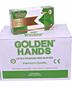 Golden Hands Latex Powder Free Gloves - 10 Box of 100s - Case - M