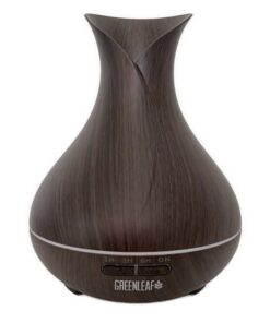 GreenLeaf Vase Shape Essential Oil Diffuser and Humidifier, Dark Wood