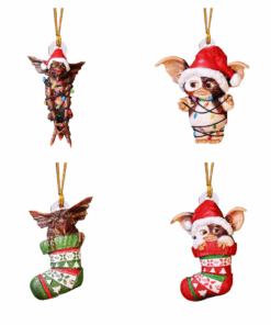 Gremlins Christmas Santa Hanging Decoration-set of 4