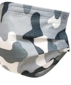 Grey Camouflage - Disposable 3 Ply Face Mask with Nose Piece