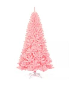 Haiwan Artificial Christmas Tree Full Fir Tree New PVC w/ Metal Stand Pink - 120 cm