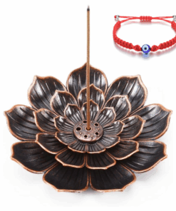 Handmade Lotus Incense Burner & Evil Eye Protection Bracelet-Sticks & Cones