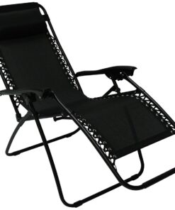 Hazlo Foldable Zero Gravity Outdoor Reclining Chair - Black