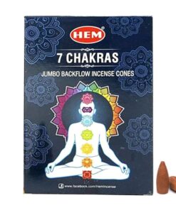 HEM 7 Chakra Jumbo Backflow Incense Cones Balance your Chakras-20 Cones