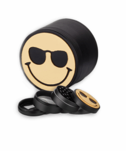 Herb Grinder 4 Piece Aluminum - Smiley