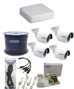Hikvision 4CH 1MP Advanced Bullet KIT With ZAtech RG59 Cable