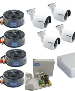 Hikvision 4CH 1MP Standard Bullet DIY KIT With Zatech Pre-made Cables