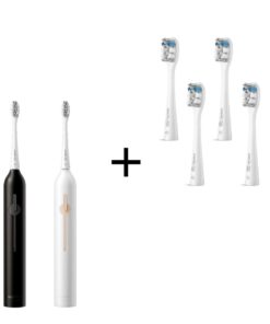 His & Hers P1 Sonic Toothbrush Bundle with 4 x Replacement Brushes