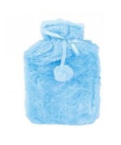 Hot Water Bottle with luxurious soft cover - Blue