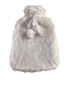 Hot Water Bottle with luxurious soft cover.White
