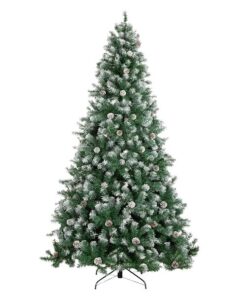 Iceland Flocked Christmas Tree W ith D.I.Y Pine Cones - 210 cm