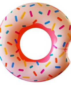 Intex - Tube - Pink Rainbow Donut - Pool Accessories - 107cm x 99cm