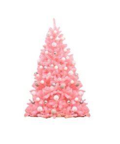 Irish Fir Pink Christmas Tree With LED Lights And Decor - 120 cm