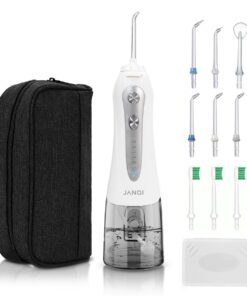 JANQI J1 Water Flosser for Teeth, Braces - Toothbrush & Nozzle Pack - Pearl White