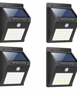 JB Luxx Solar Powered LED Wall Light with CDS Night Sensor - 5m - Set of 4