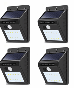 JB Luxx Solar Powered LED Wall Light with CDS Night Sensor - Set of 4