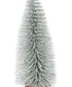 Jj Vintage Frosted Bottle Brush Tree 30 Cm - Silver