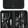 Kellermann Manicure Set: 11 Extra-Fine Tools in Black Leather Case L7871FN