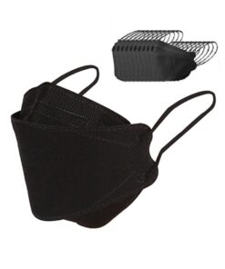 KF94 Face Mask 4Ply-Pure Black-Double Wrapped Packaging (Pack of 13)