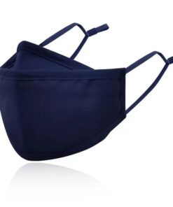Kiddies Navy Blue Cotton Designer Mask - 1 in a pack - Navy Blue