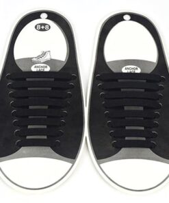 Killer Deals Lazy No-Tie Silicone Speed Shoelaces- Adults - Black