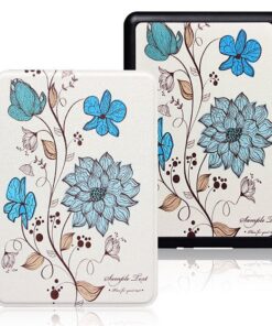 Kindle Paperwhite 6.8" Wi-Fi 16GB Black With S/O (11th Gen 2021) Bundle - Blue/Brown Flowers