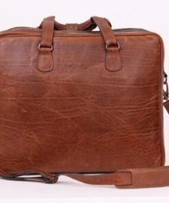 King Kong Leather Crossbody Laptop bag LLP001003 - Tan