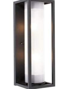 Large Rectangular Metal Lantern With Frosted Glass