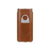 Leather Cigar Case with Cutter for 3 Cigars - Brown.