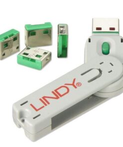 Lindy USB Port Blockers - Pack Of 4 - Green