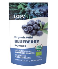 LOOV - 100% Organic Nordic Wild Blueberry Powder (Freeze-Dried) - 91 Grams