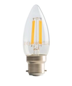 Luceco - Filament Candle B22, 4W, 470Lm Warm White, 2700K Dimm Globe