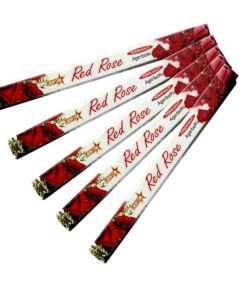 Lucky Star Red Rose Premium Quality Incense Sticks - 5 Pack - 50 Sticks