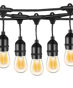 Lumina Waterproof Outdoor Festoon Lights with 15 Bulbs - 14.6m - Set of 2