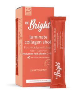 Luminate Collagen Powder Shots - Hyaluronic Acid + Vitamin C + Zinc (15Day)