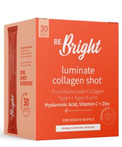 Luminate Collagen Powder Shots - Hyaluronic Acid + Vitamin C + Zinc (30Day)