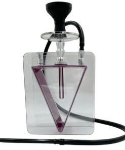 Luxury Acrylic Triangle Hookah Hubbly Tobacco Shisha Pipe Set - Purple