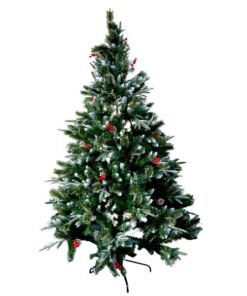 Luxury Christmas Tree Frosted & Pine Cones with Stand 210Cm