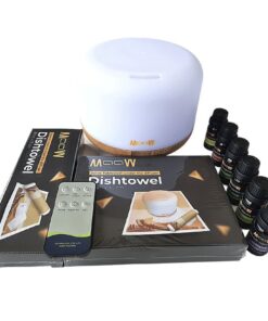 MAAW - 9 LED Light Diffuser Pack with Essential Oils & Dishtowels Sets