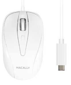 Macally USB-C Wired Optical Mouse - White