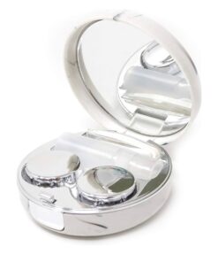 Marble Contact Lens Case and Accessories - Silver