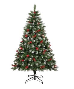 Martha & Steward WestCoast Spruce Artificial Christmas Tree Red Fruit Cones - 120 cm